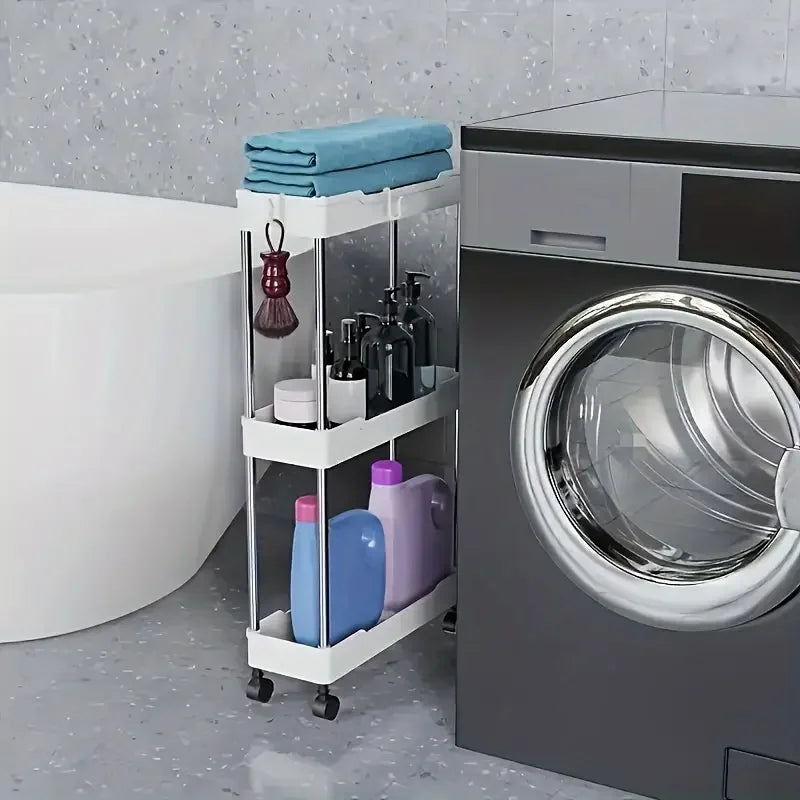 3-Layer Ultra-Thin Rolling Storage Cart with Shelves