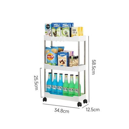 3-Layer Ultra-Thin Rolling Storage Cart with Shelves