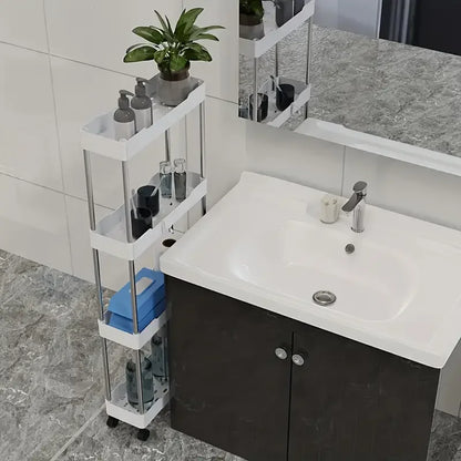 3-Layer Ultra-Thin Rolling Storage Cart with Shelves