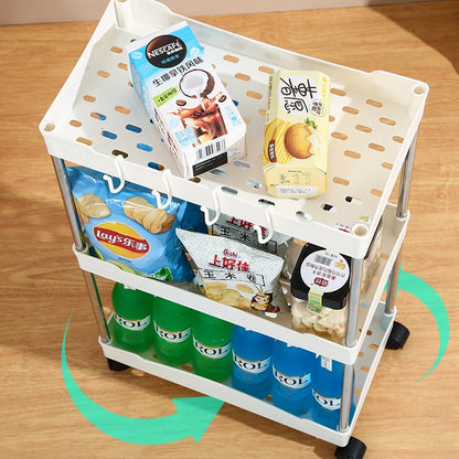 3-Layer Ultra-Thin Rolling Storage Cart with Shelves