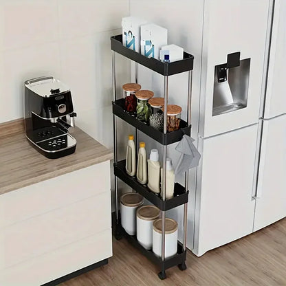 3-Layer Ultra-Thin Rolling Storage Cart with Shelves