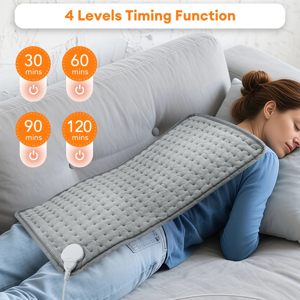 30×60cm Electric Heating Pad – Back, Neck & Shoulder Warm Blanket with 9 Temperature Settings & 4 Timers