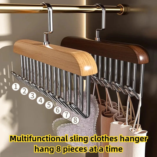 Multi-Functional Wooden Belt & Clothes Hanger Organizer