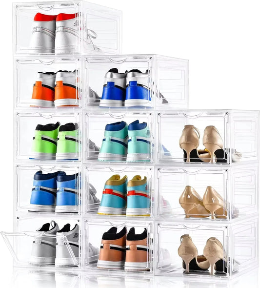6/9/12 Pack Clear Magnetic Shoe Storage Boxes