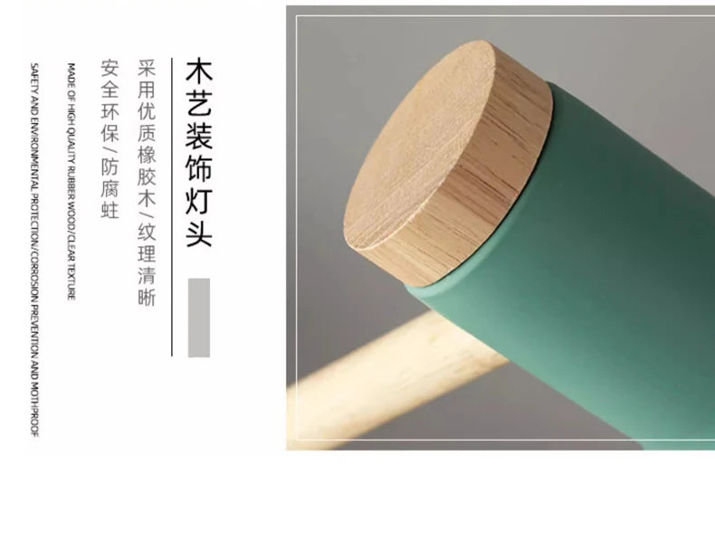 Nordic Wooden LED Table Lamp – Adjustable Bedside & Desk Light