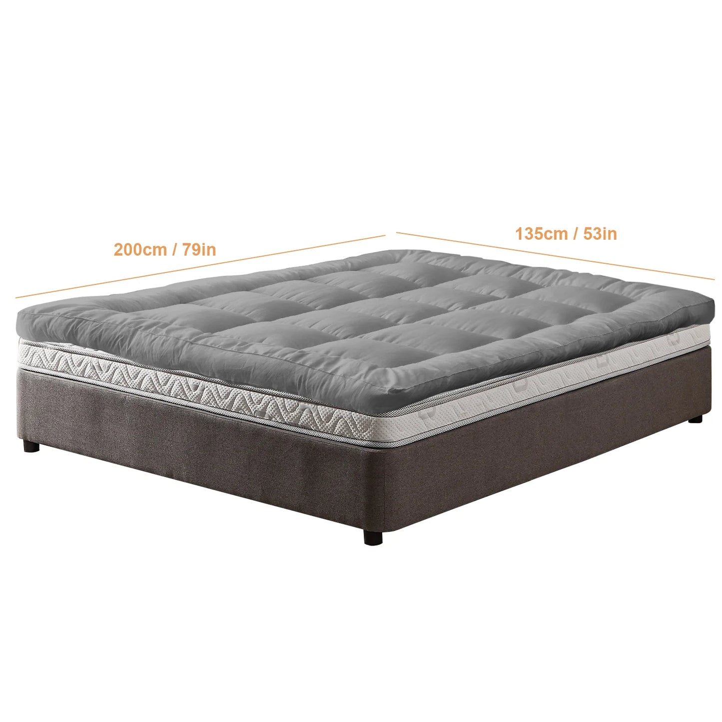 150cm Queen Mattress Topper – Thick Soft 3D Fibre Bed Pad for Back & Body Pain Relief